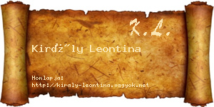 Király Leontina névjegykártya